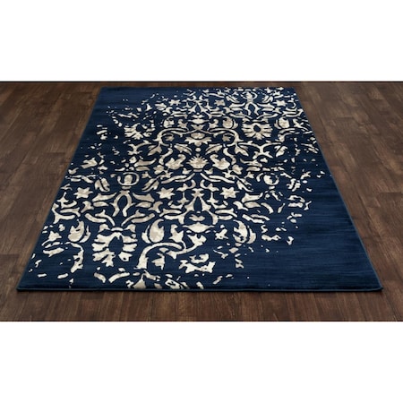 Art Carpet 8 Ft. Milan Collection Isabella Woven Round Area Rug, Peacock Blue 23746